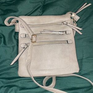 Faux Leather Grey Crossbody Bag
